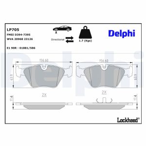 Set placute frana DELPHI LP705
