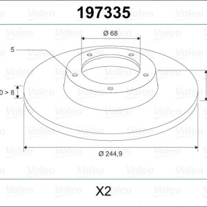 Disc frana VALEO 197335 – AUDI | AutoRival