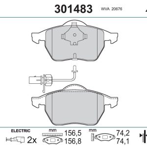 Set placute frana VALEO 301483 – AUDI | AutoRival