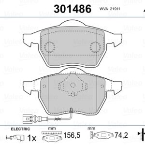 Set placute frana VALEO 301486 – AUDI | AutoRival