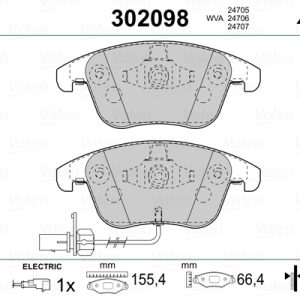 Set placute frana VALEO 302098 – AUDI | AutoRival