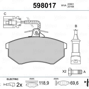 Set placute frana VALEO 598017 – AUDI | AutoRival