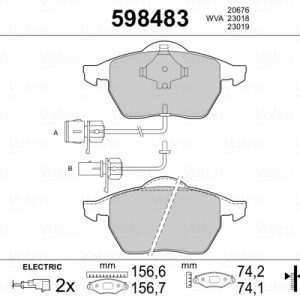 Set placute frana VALEO 598483 – AUDI | AutoRival