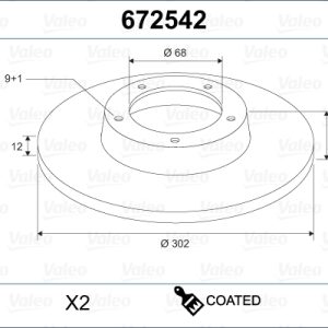 Disc frana VALEO 672542 – AUDI | AutoRival