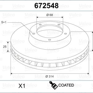 Disc frana VALEO 672548 – AUDI | AutoRival