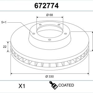 Disc frana VALEO 672774 – AUDI | AutoRival