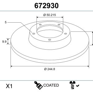 Disc frana VALEO 672930 – AUDI | AutoRival
