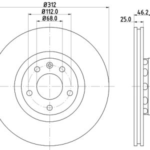 Disc frana HELLA 8DD 355 127-571