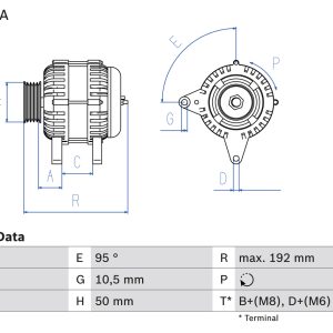 Alternator BMW Seria 3 Touring (E36) 320 i benzina 150 cai BOSCH 0 986 039 000