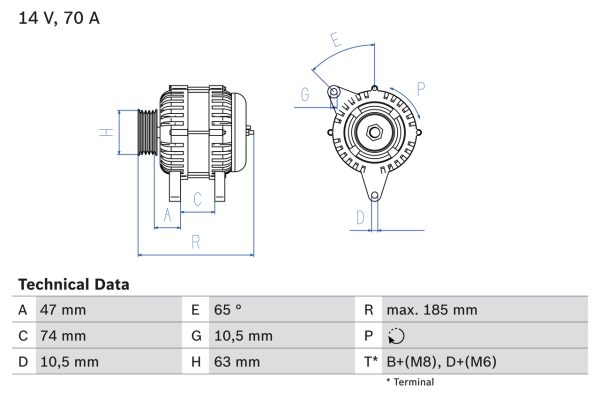 Alternator BMW Seria 3 (E36) 318 is benzina 140 cai BOSCH 0 986 039 220