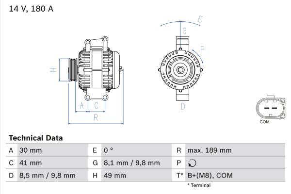 Alternator BMW Seria 3 Touring (E91) 318 i benzina 136 cai BOSCH 0 986 048 840