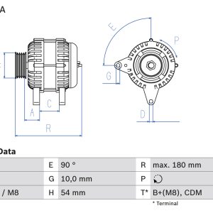 Alternator BMW Seria 1 (E81) 118 d diesel 143 cai BOSCH 0 986 082 200