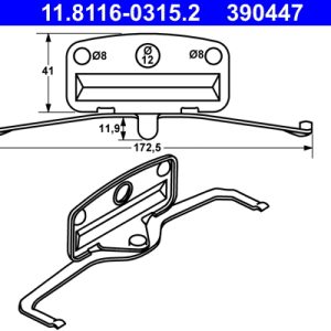 Arc etrier frana BMW Seria 3 Cabriolet (E93) 330 d diesel 245 cai ATE 11.8116-0315.2