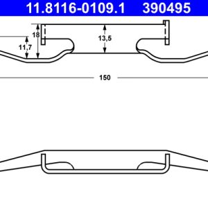 Arc etrier frana BMW Seria 3 Touring (E36) 318 tds diesel 90 cai ATE 11.8116-0109.1