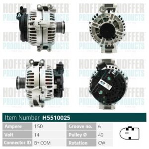 Alternator BMW Seria 1 (E81) 120 i benzina 156 cai HOFFER H5510025