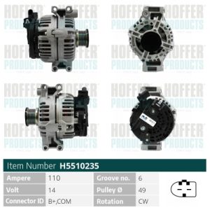 Alternator BMW Seria 1 (E81) 116 i benzina 115 cai HOFFER H5510235