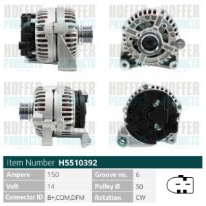 Alternator BMW Seria 3 Touring (E46) 318 d diesel 116 cai HOFFER H5510392