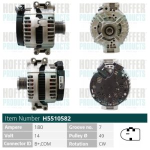 Alternator BMW Seria 1 (E81) 116 i benzina 122 cai HOFFER H5510582