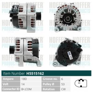 Alternator BMW Seria 1 (E81) 118 d diesel 143 cai HOFFER H5515162