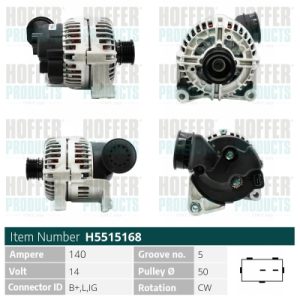 Alternator BMW Seria 3 (E46) 325 i benzina 192 cai HOFFER H5515168