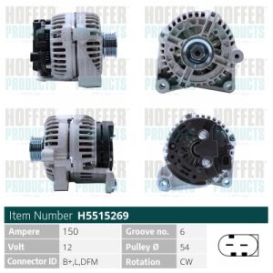 Alternator BMW Seria 3 (E46) 318 d diesel 116 cai HOFFER H5515269