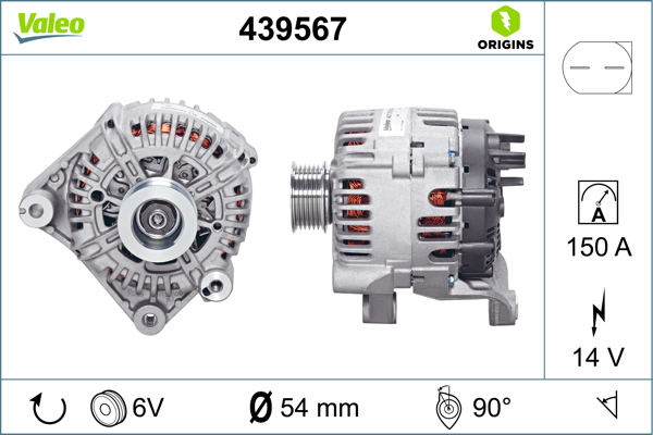 Alternator BMW Seria 3 Compact (E46) 318 td diesel 115 cai VALEO 439567