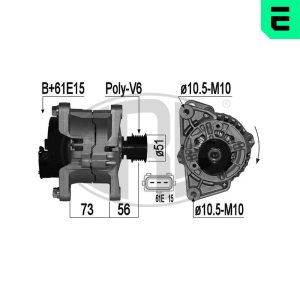 Alternator BMW Seria 3 Touring (E46) 318 i benzina 143 cai ERA 209161A