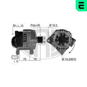 Alternator BMW Seria 3 (E46) 325 i benzina 192 cai ERA 210464A