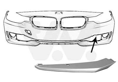 Banda de protectie grila radiator BMW Seria 3 (F30, F80) 318 d diesel 136 cai VAN WEZEL 0670581