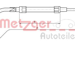 Cablu frana de parcare BMW Seria 3 Compact (E36) 318 ti benzina 140 cai METZGER 10.4134