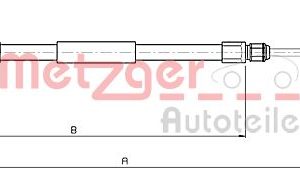 Cablu frana de parcare BMW Seria 3 Cabriolet (E46) 325 Ci benzina 192 cai METZGER 10.4136