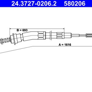 Cablu frana de parcare BMW Seria 3 (E21) 323 i benzina 143 cai ATE 24.3727-0206.2