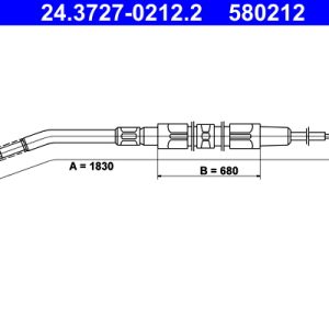 Cablu frana de parcare BMW Seria 3 (E30) 318 i benzina 105 cai ATE 24.3727-0212.2