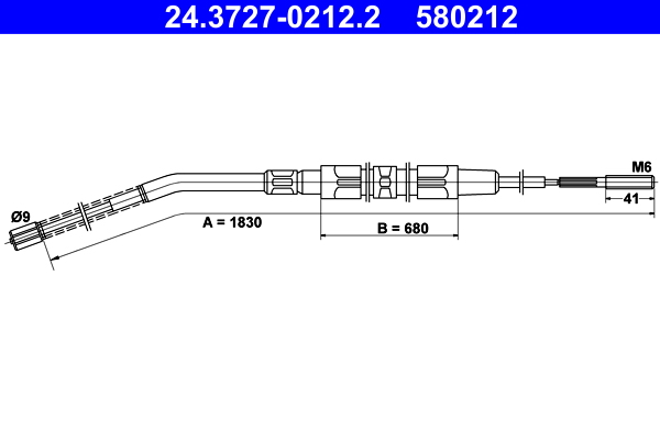 Cablu frana de parcare BMW Seria 3 (E30) 320 i benzina 125 cai ATE 24.3727-0212.2