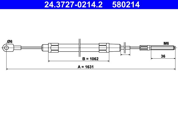 Cablu frana de parcare BMW Seria 3 (E36) 318 i benzina 113 cai ATE 24.3727-0214.2