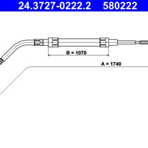 Cablu frana de parcare BMW Seria 3 Compact (E36) 318 ti benzina 140 cai ATE 24.3727-0222.2