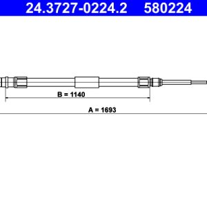 Cablu frana de parcare BMW Seria 3 Compact (E46) 320 td diesel 136 cai ATE 24.3727-0224.2