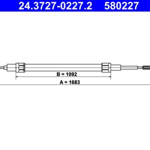 Cablu frana de parcare BMW Seria 3 Compact (E36) 316 i benzina 105 cai ATE 24.3727-0227.2
