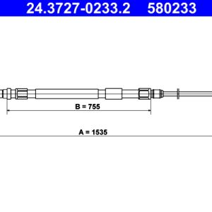 Cablu frana de parcare BMW Seria 3 Cabriolet (E93) 323 i benzina 190 cai ATE 24.3727-0233.2
