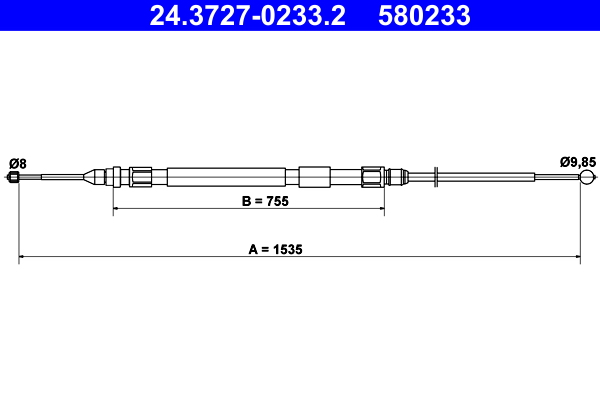 Cablu frana de parcare BMW Seria 3 Cabriolet (E93) 325 i benzina 211 cai ATE 24.3727-0233.2