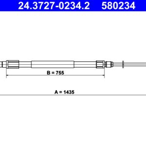 Cablu frana de parcare BMW Seria 1 Cabriolet (E88) 120 d diesel 177 cai ATE 24.3727-0234.2