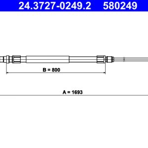 Cablu frana de parcare BMW Seria 3 Gran Turismo (F34) 320 d diesel 184 cai ATE 24.3727-0249.2