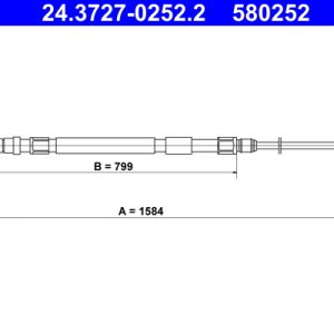 Cablu frana de parcare BMW Seria 3 (F30, F80) 335 i xDrive benzina 340 cai ATE 24.3727-0252.2