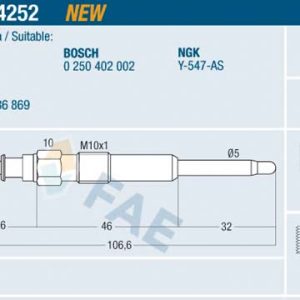Bujie incandescenta BMW Seria 3 cupe (E46) 320 Cd diesel 150 cai FAE 74252