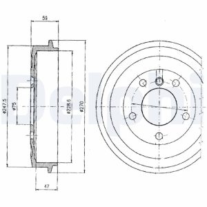 Tambur frana DELPHI BF275 – imagine produs