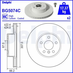 Disc frana DELPHI BG5074C – imagine produs
