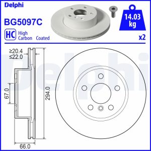 Disc frana DELPHI BG5097C – imagine produs
