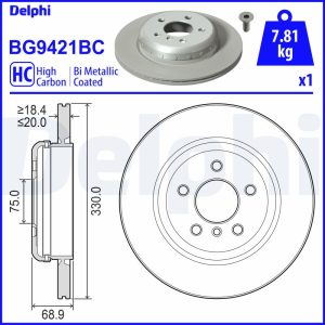 Disc frana DELPHI BG9421BC – imagine produs