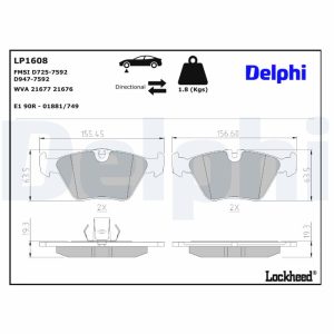 Set placute frana DELPHI LP1608 – imagine produs