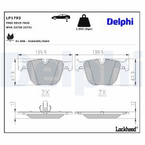 Set placute frana DELPHI LP1793 – imagine produs